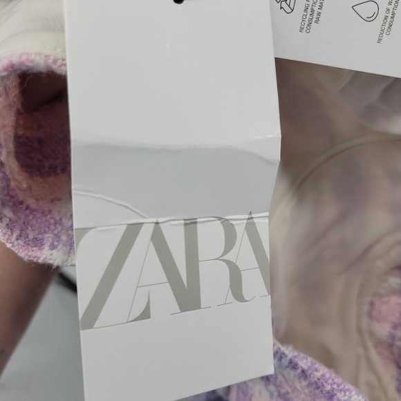 Zara Womens Textured Corset Pink Purple Tweed Top Size M - Picture 7 of 16